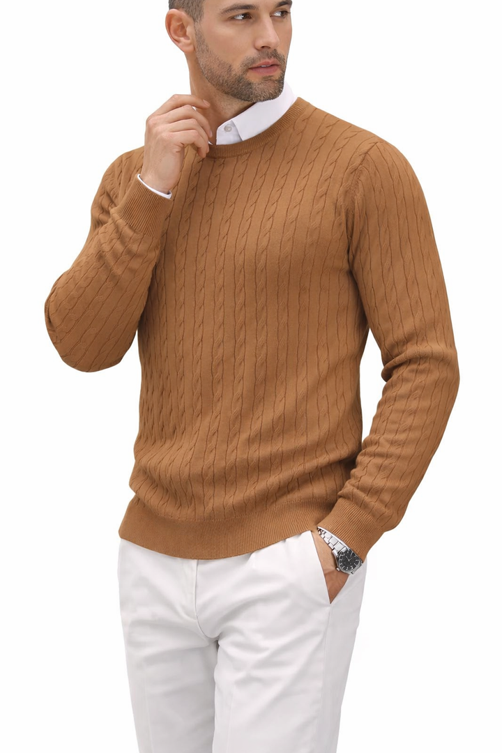 Trui met ronde hals en reliëfstructuur voor heren - Hrodgar