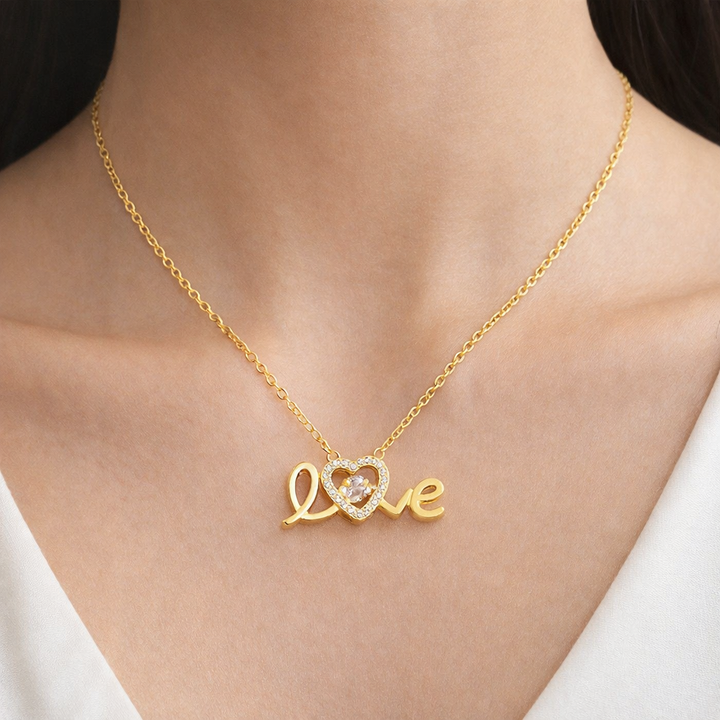 Ketting voor damesjuwelen typografie liefde