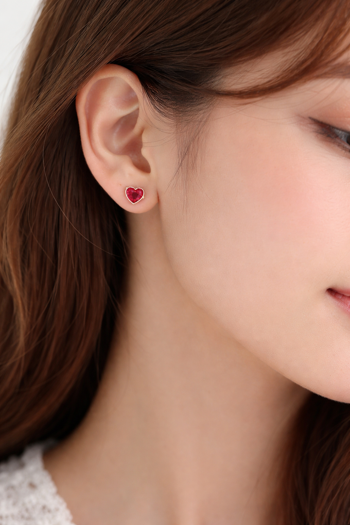 Oorbellen met gefacetteerde zirkonia hartjes voor dames