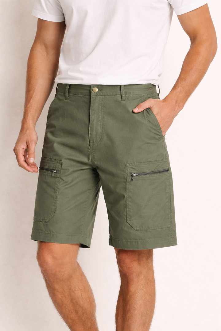 Cargo shorts met zakken en zijrits voor heren - Erling