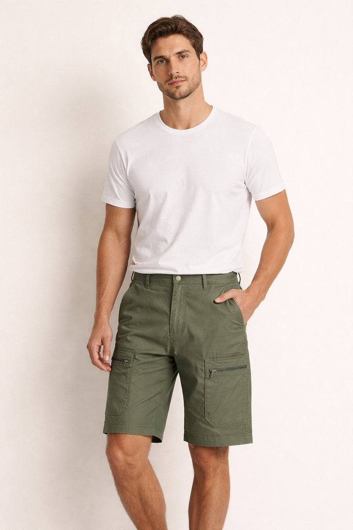Cargo shorts met zakken en zijrits voor heren - Erling