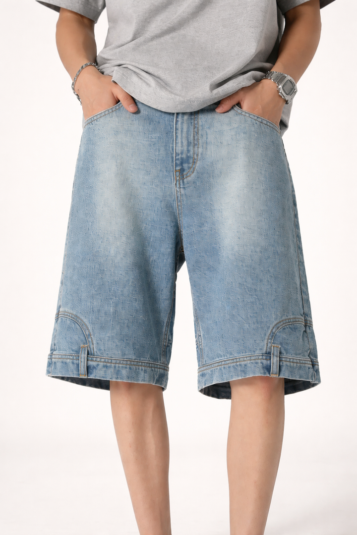 Losvallende denim bermuda voor heren - Hudson