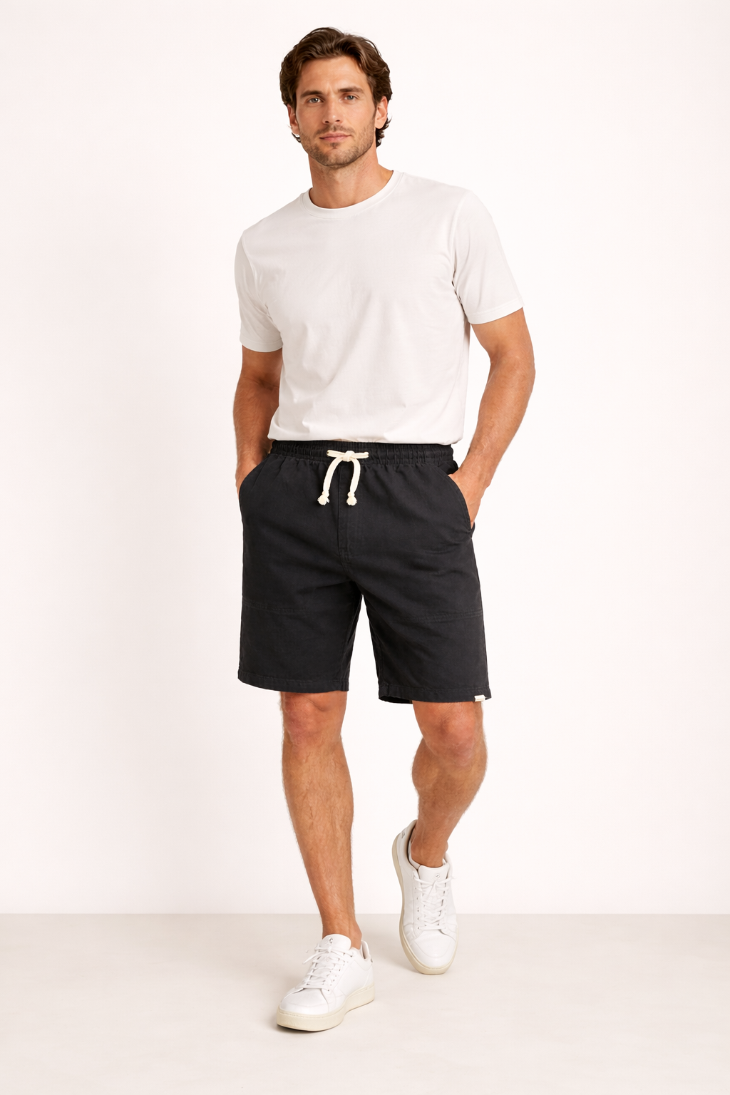 Vrijetijdsshort met elastische taille en koord voor heren - Jason