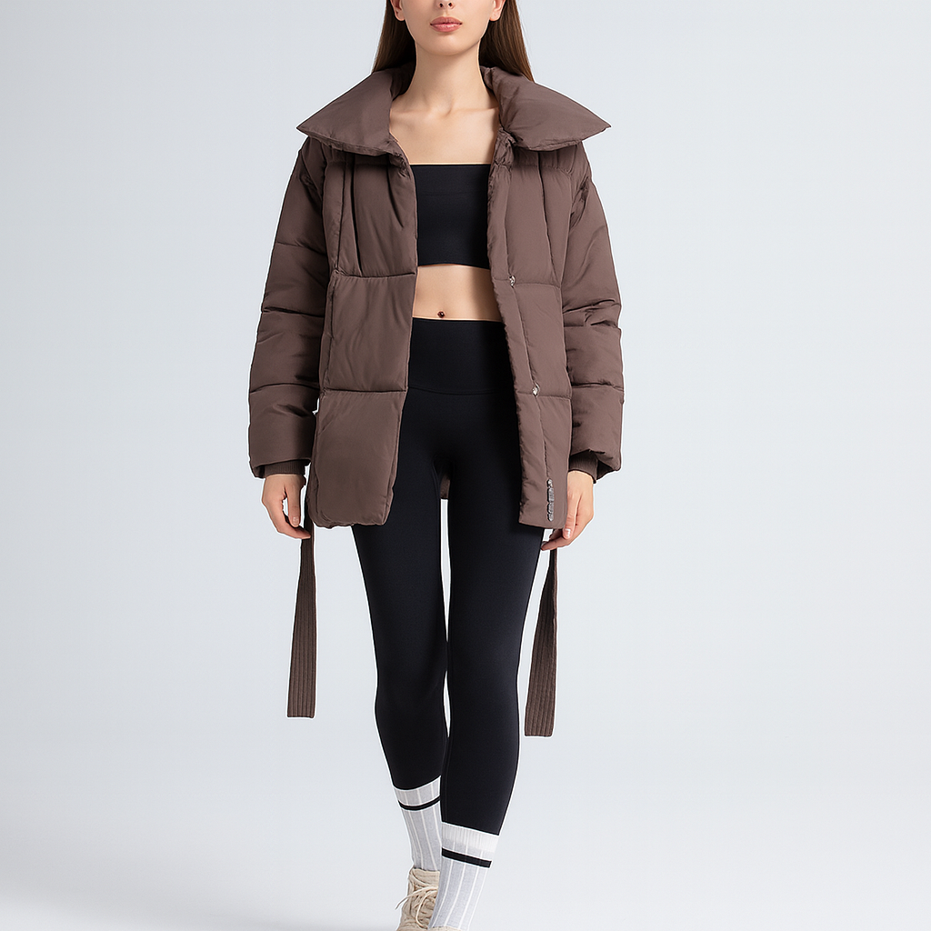 Trendy dames winterjas met verstelbare riem - Freja