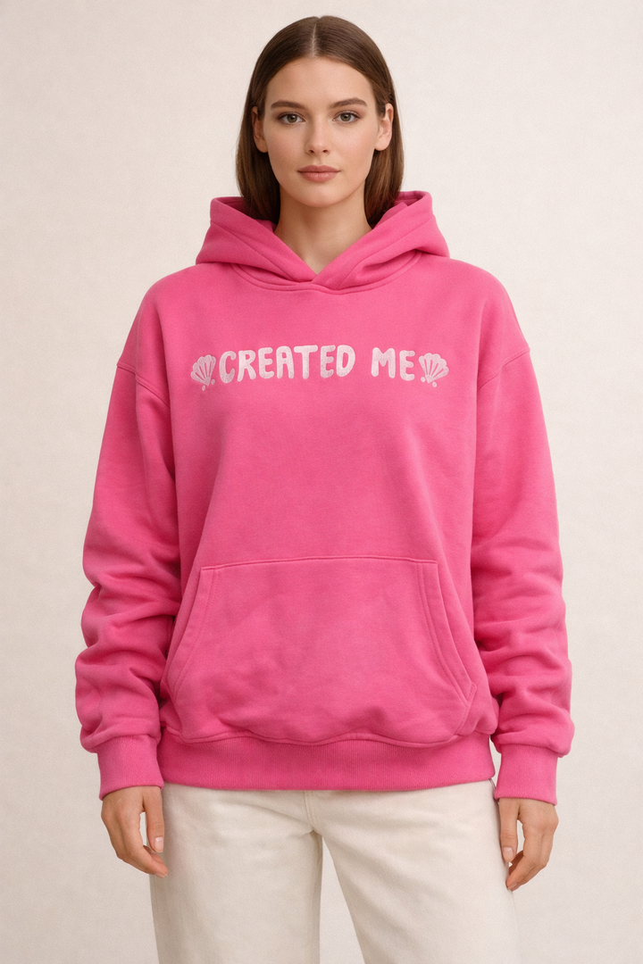 Damessweatshirt met capuchon, frontprint en kangoeroezak - Celira
