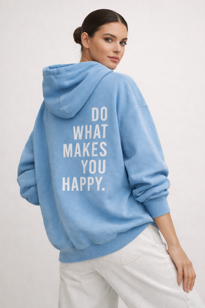 Damessweater met capuchon en print - Lucy