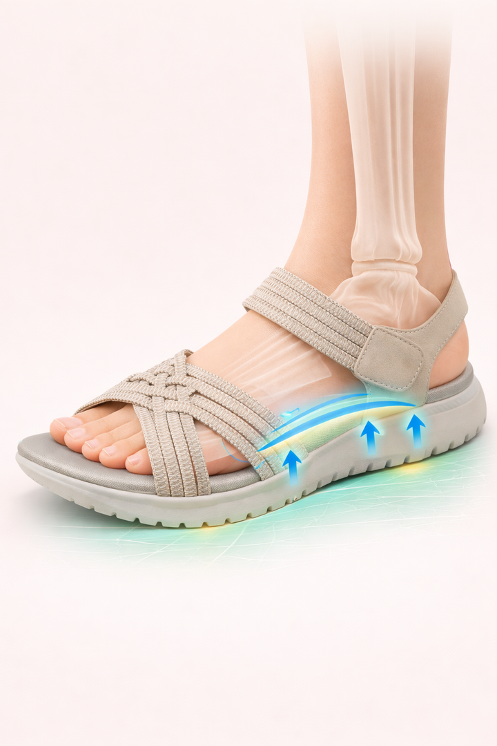 Orthopedische damessandalen met elastische wandelbanden - Valery