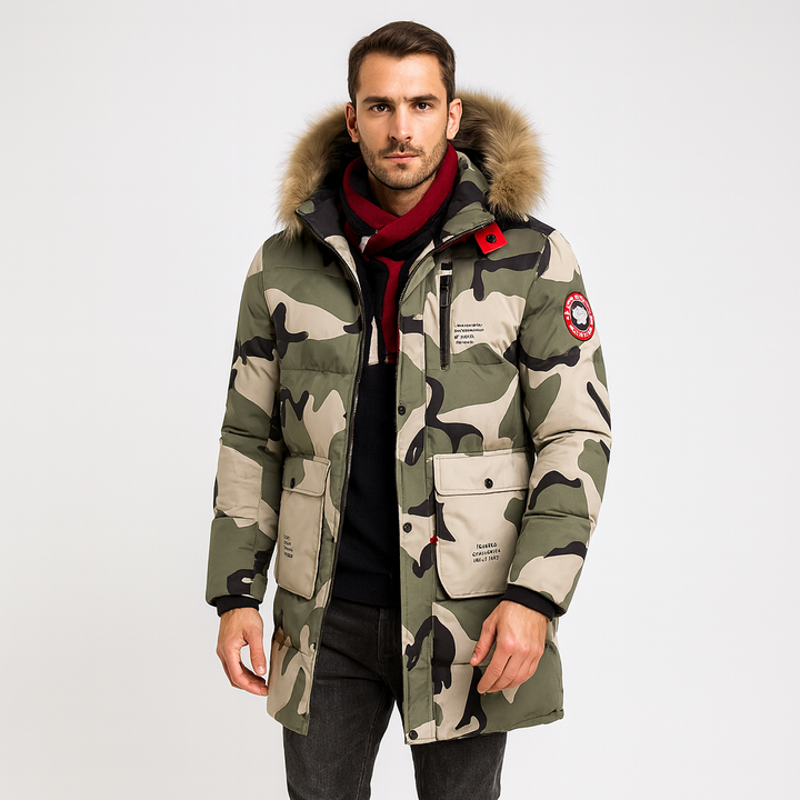 Gewatteerde parka met camouflageprint voor heren - Leonard