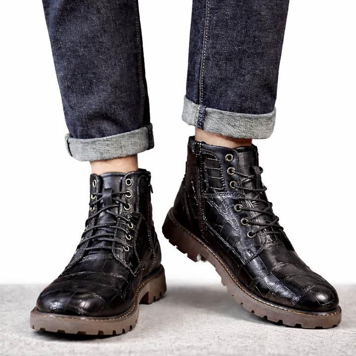 Casual herenlaars met zijrits en middellange schacht - Ivarn