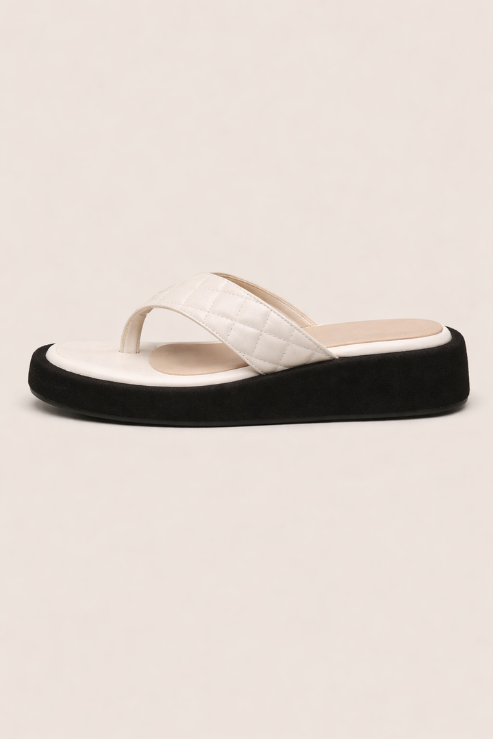 Teenslippersandalen voor dames met dikke zool en zachte band - Adriana
