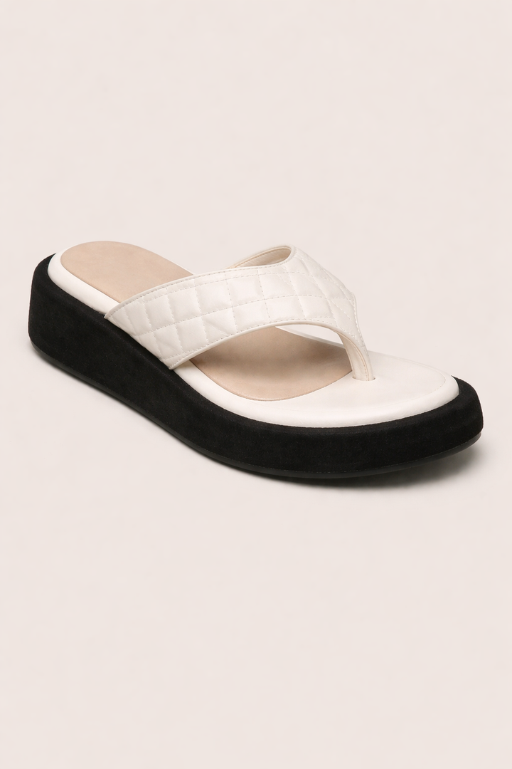 Teenslippersandalen voor dames met dikke zool en zachte band - Adriana