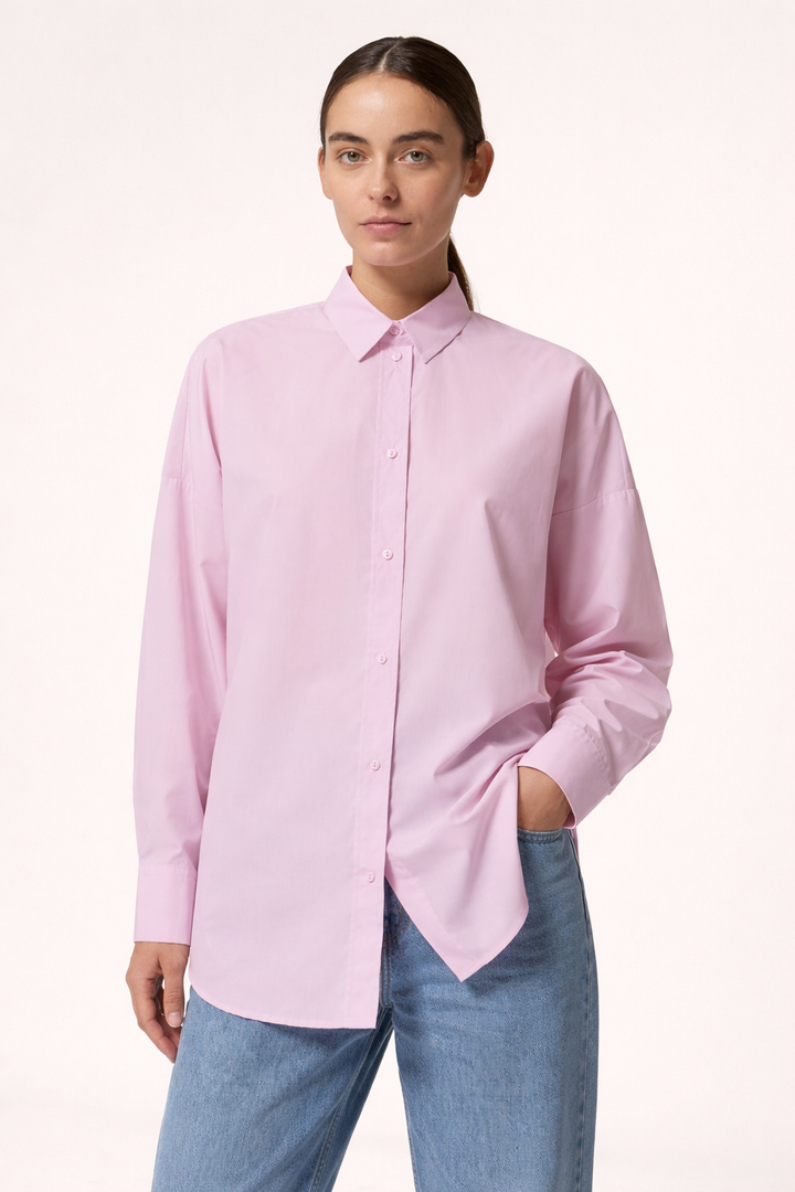 Damesblouse oversized met lange mouwen en recht model - Livia