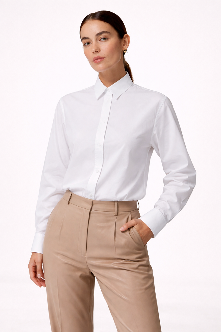 Damesblouse oversized met lange mouwen en recht model - Livia