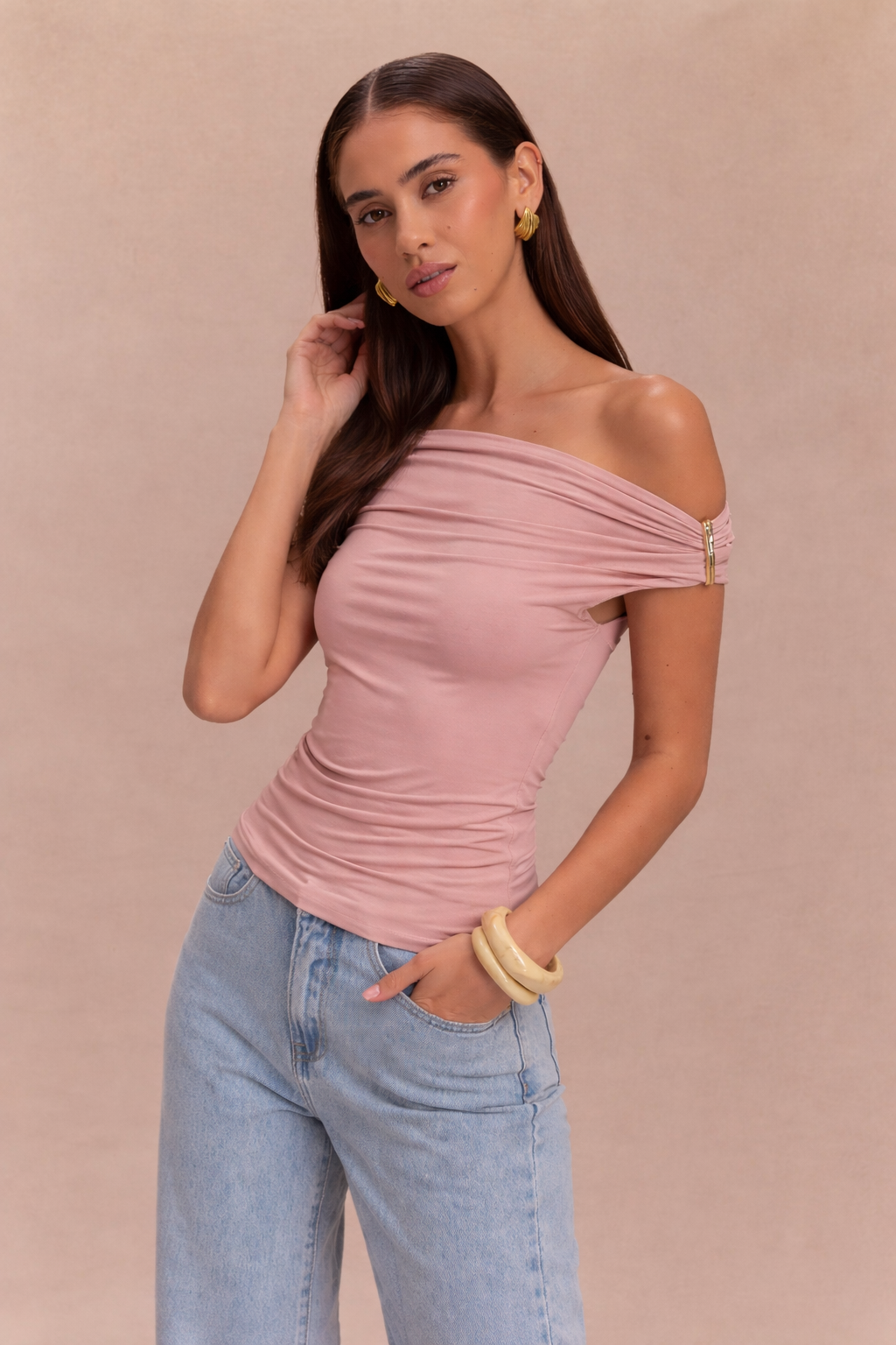 Dames top met metalen detail - Kinsley