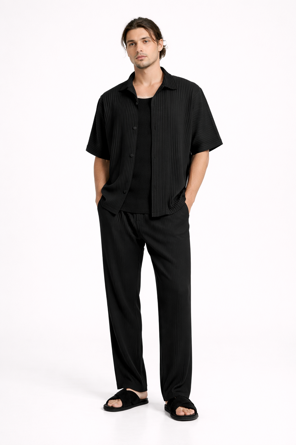 Casual herenset met overhemd en rechte broek - Emile