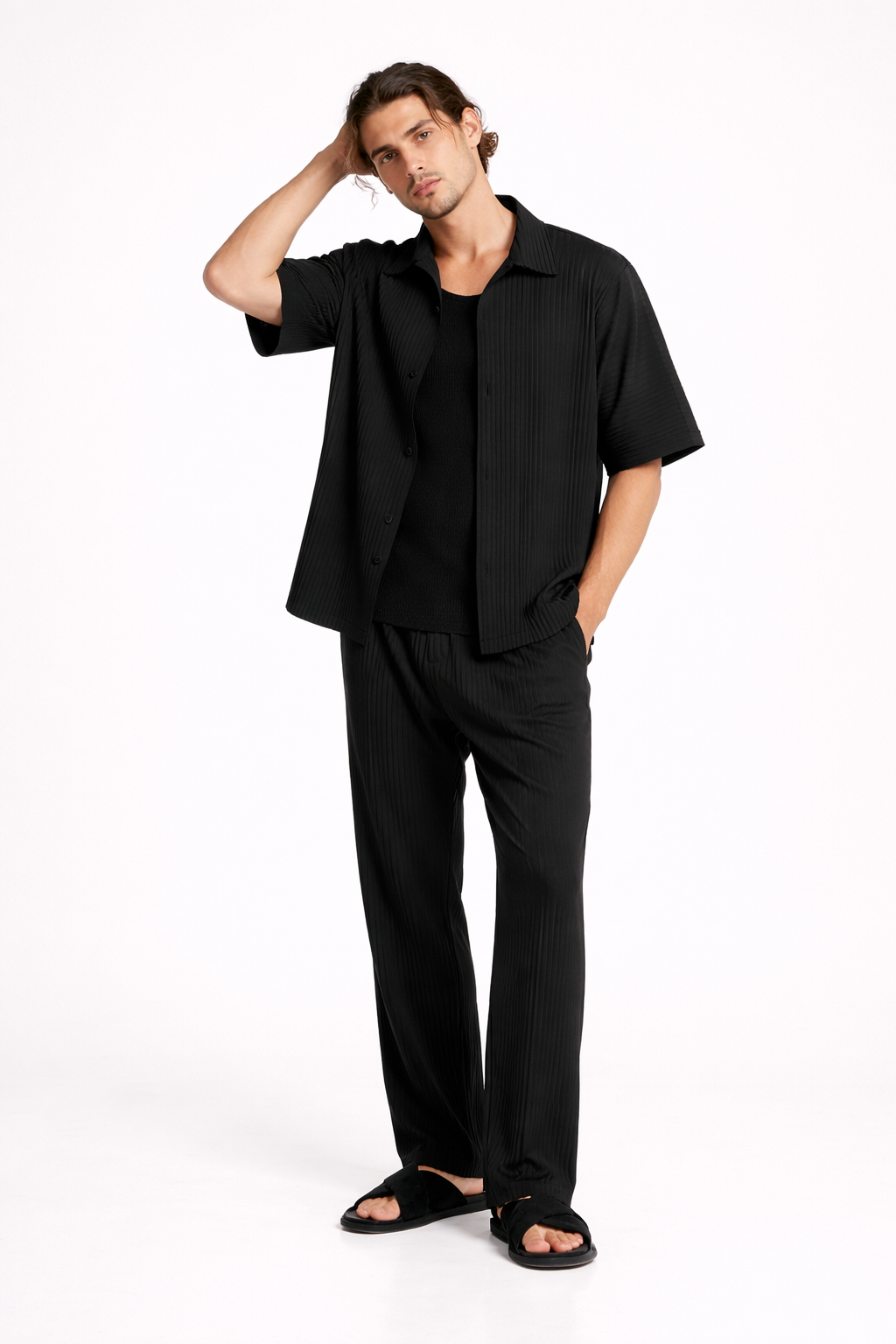 Casual herenset met overhemd en rechte broek - Emile