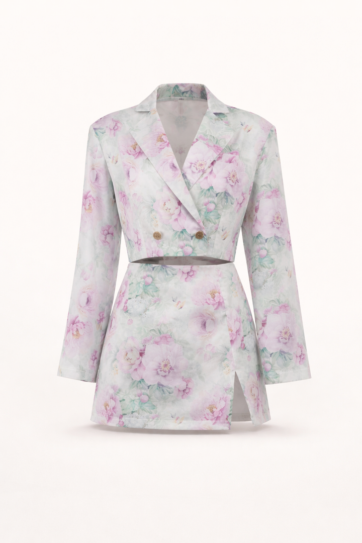 Gebloemde blazer en elegante rok voor dames - Ottilie
