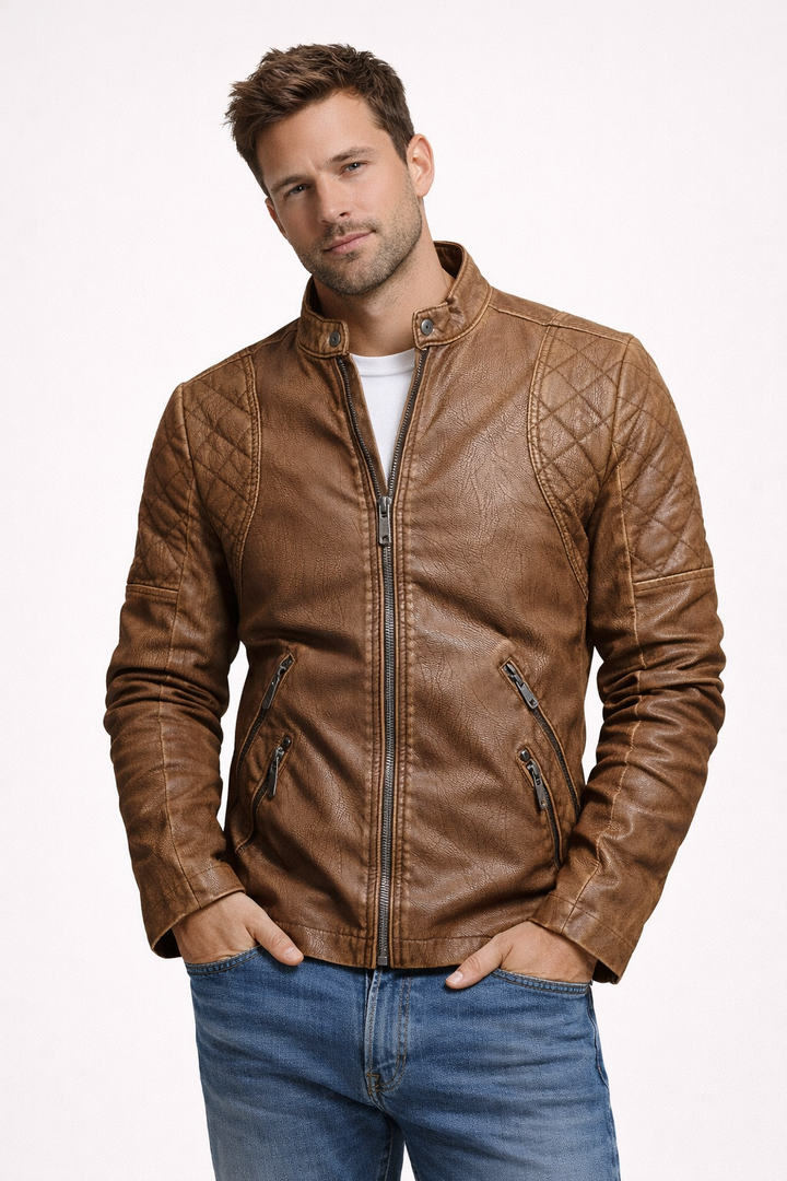 Herenbikerjack met ritssluiting - Bravik