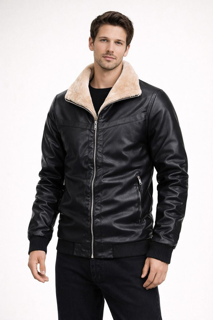 Leren herenjack met binnenvoering - Rethan