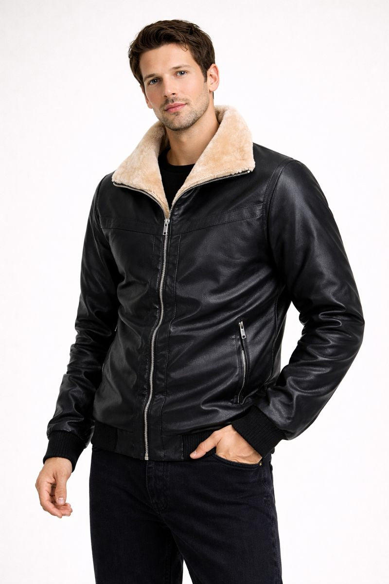 Leren herenjack met binnenvoering - Rethan