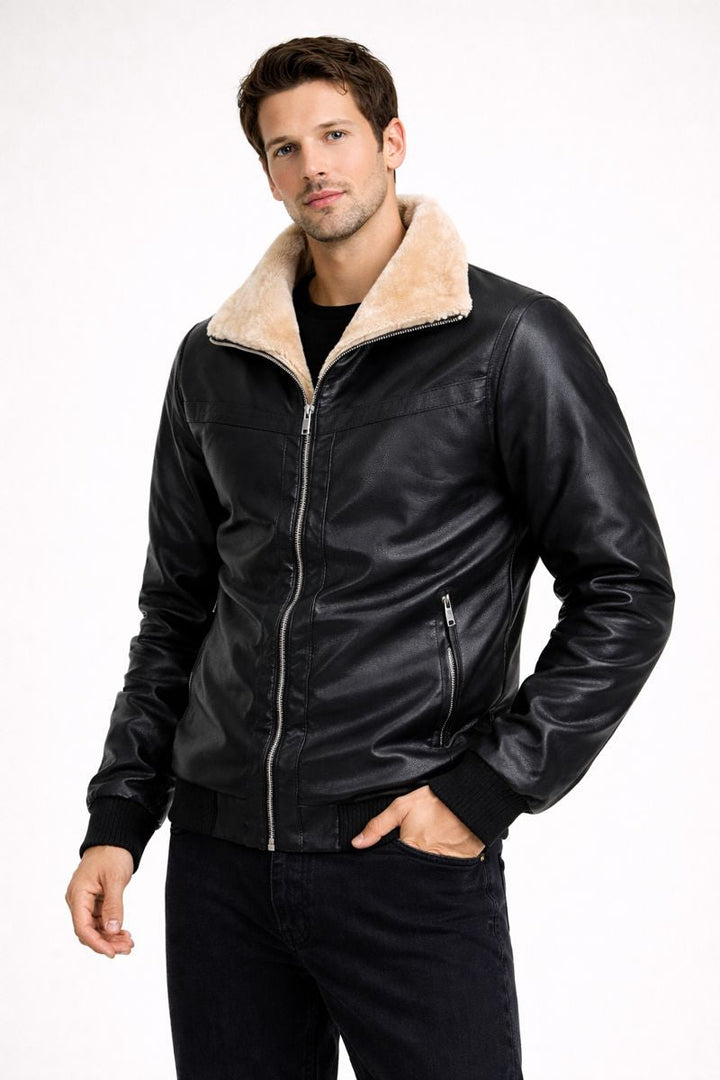Leren herenjack met binnenvoering - Rethan
