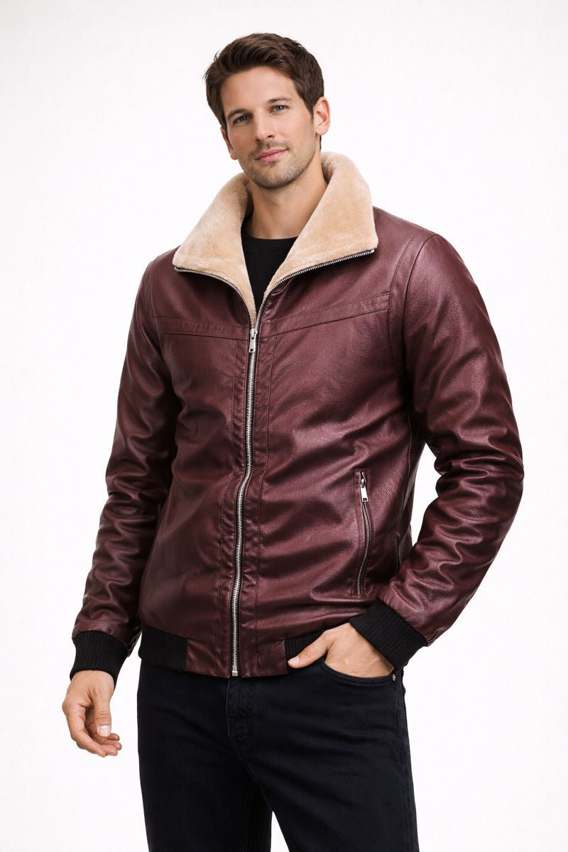 Leren herenjack met binnenvoering - Rethan
