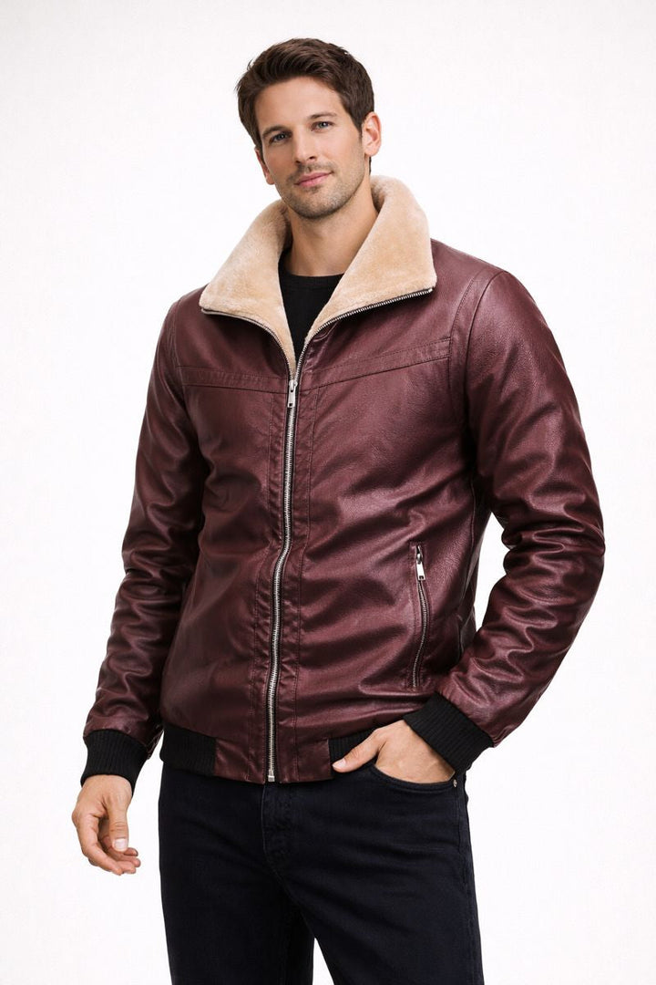 Leren herenjack met binnenvoering - Rethan