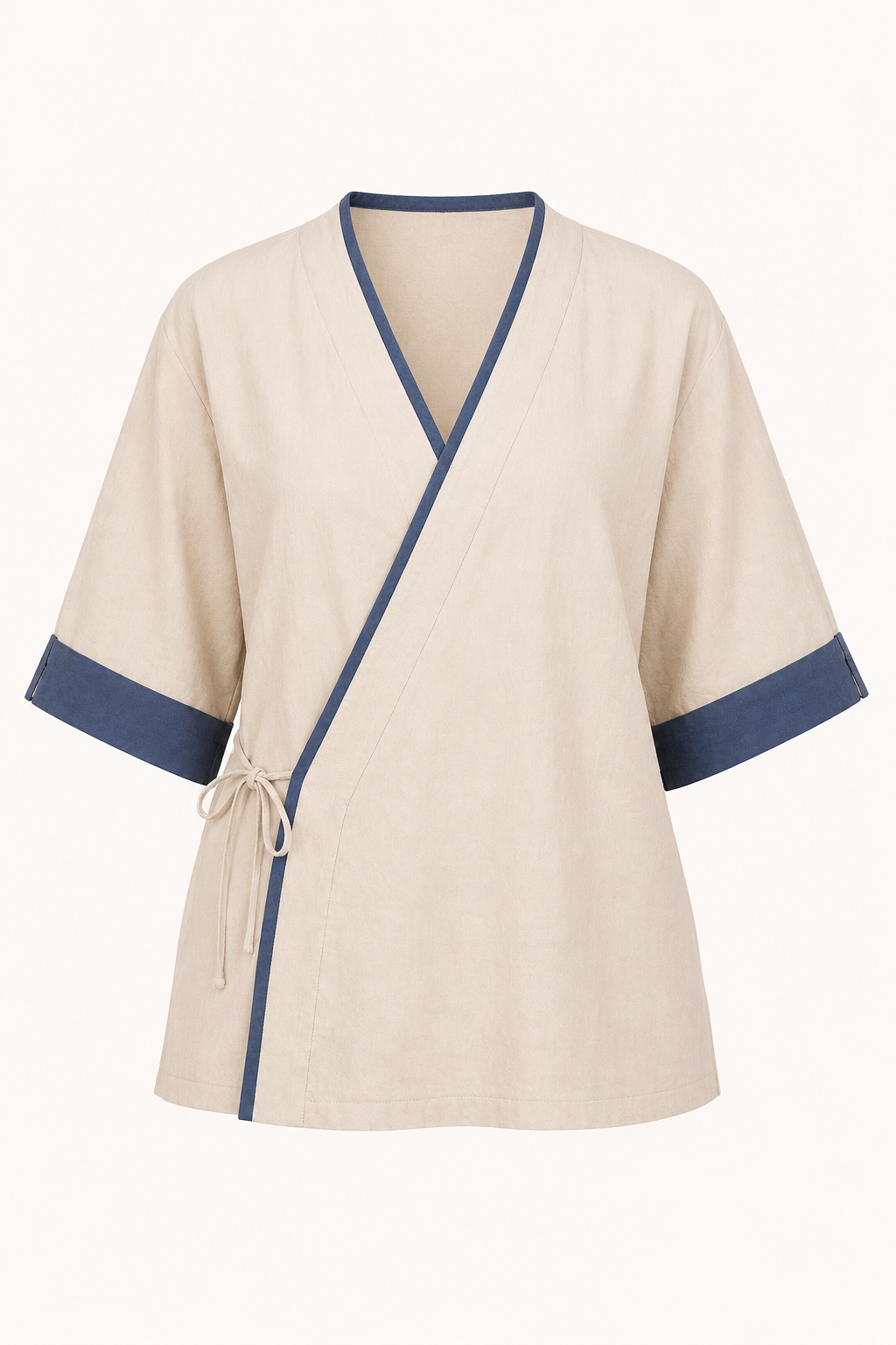Dames kimono gekruiste blouse met biezen - Frida