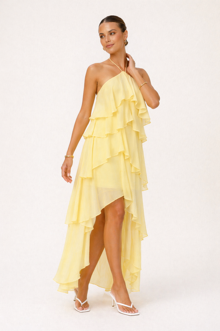 Dames halter lange jurk elegante zomer feestjurk - Kimberly