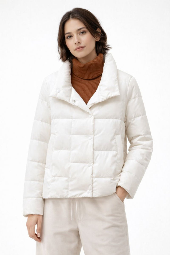 Gewatteerd kort damesjack met hoge kraag - Valery