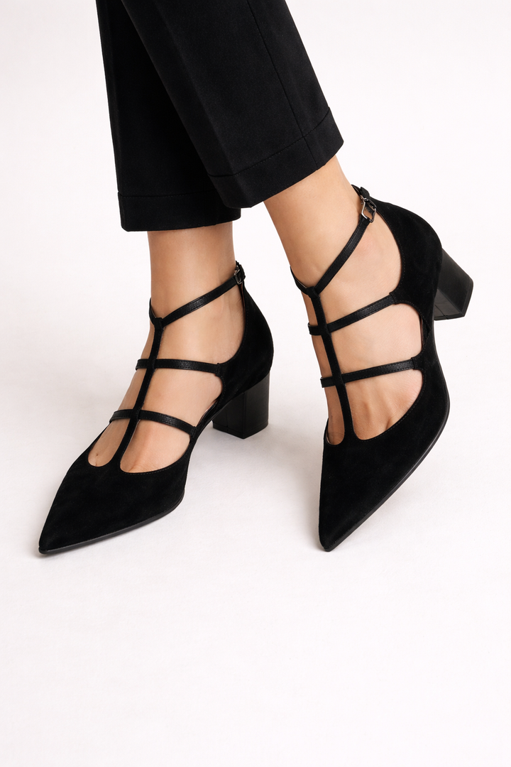 Damesschoenen met dunne bandjes en lage hak - Aurore