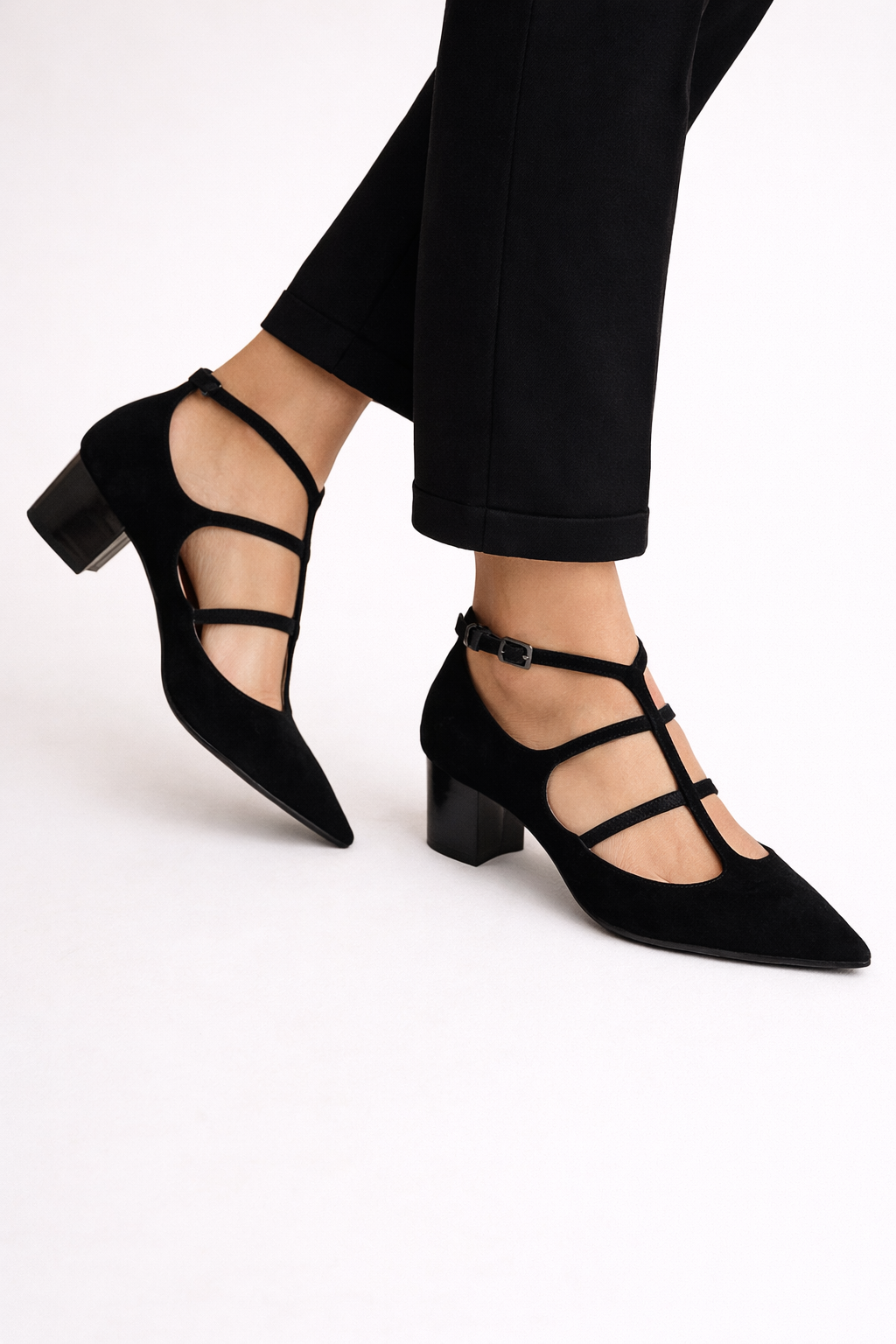 Damesschoenen met dunne bandjes en lage hak - Aurore