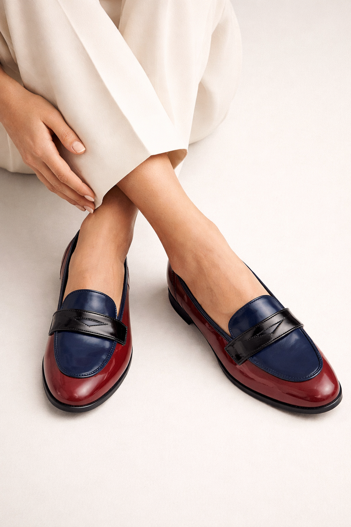 Elegante tweekleurige mocassins voor dames zonder veters - Apolline