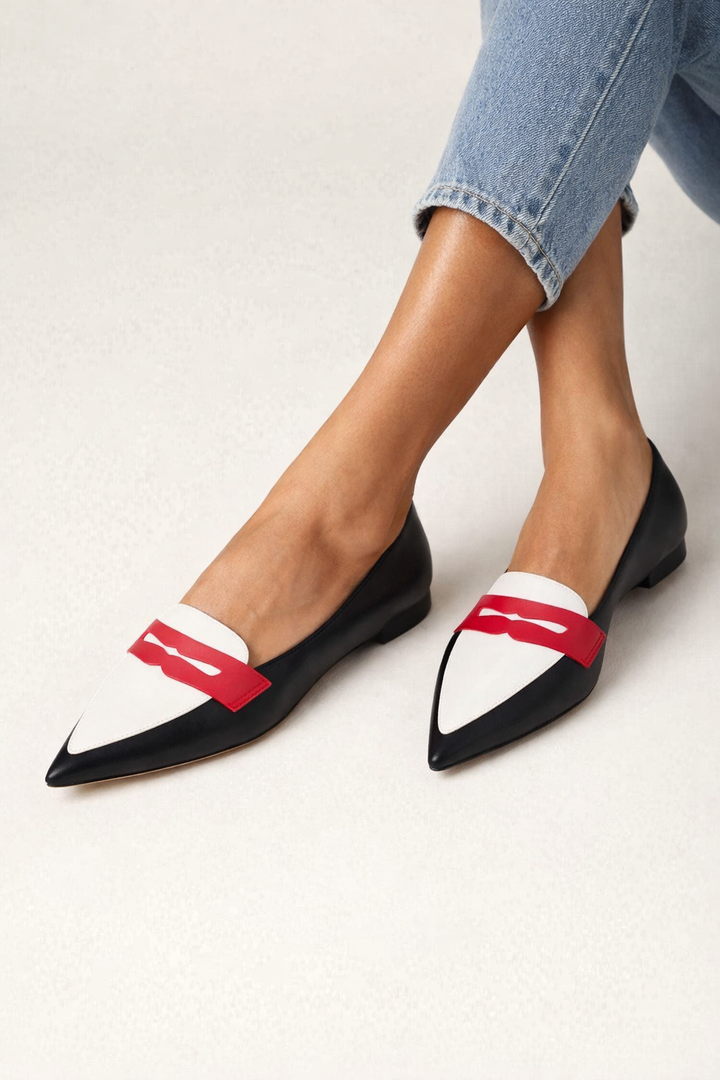 Tweekleurige mocassins voor dames - Élodie