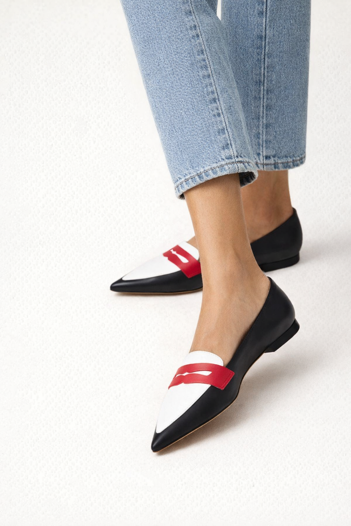 Tweekleurige mocassins voor dames - Élodie