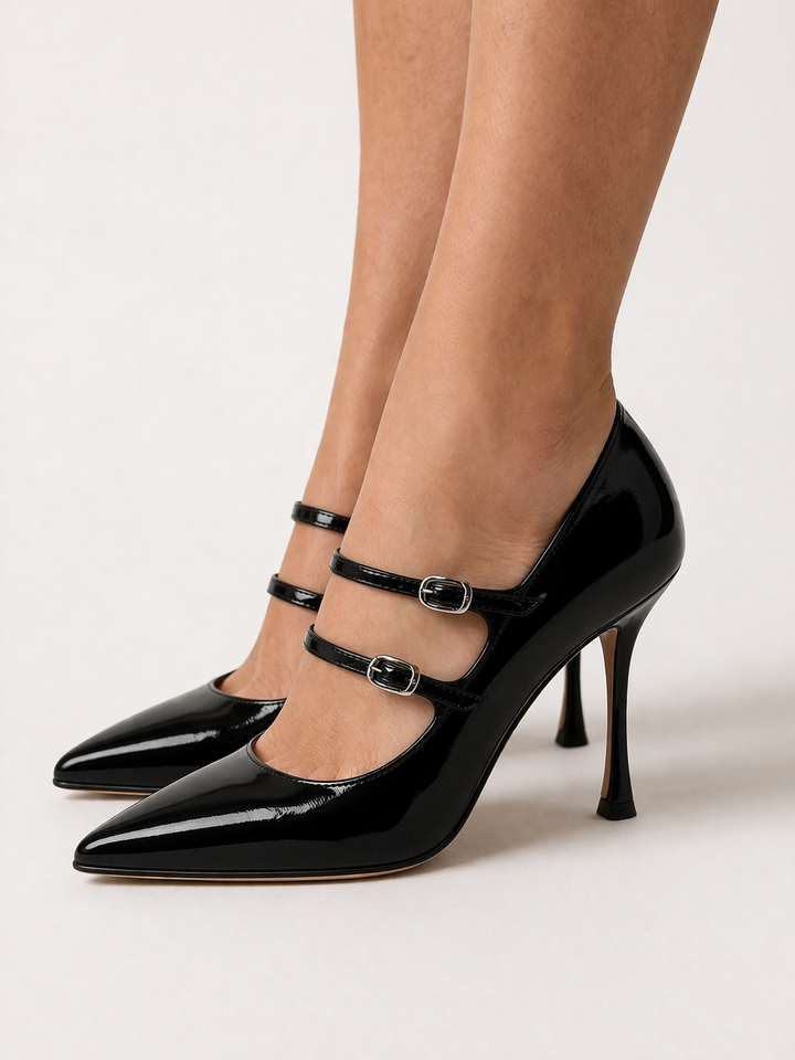 Damesschoenen met dubbele riem en fijne hak - Séraphine