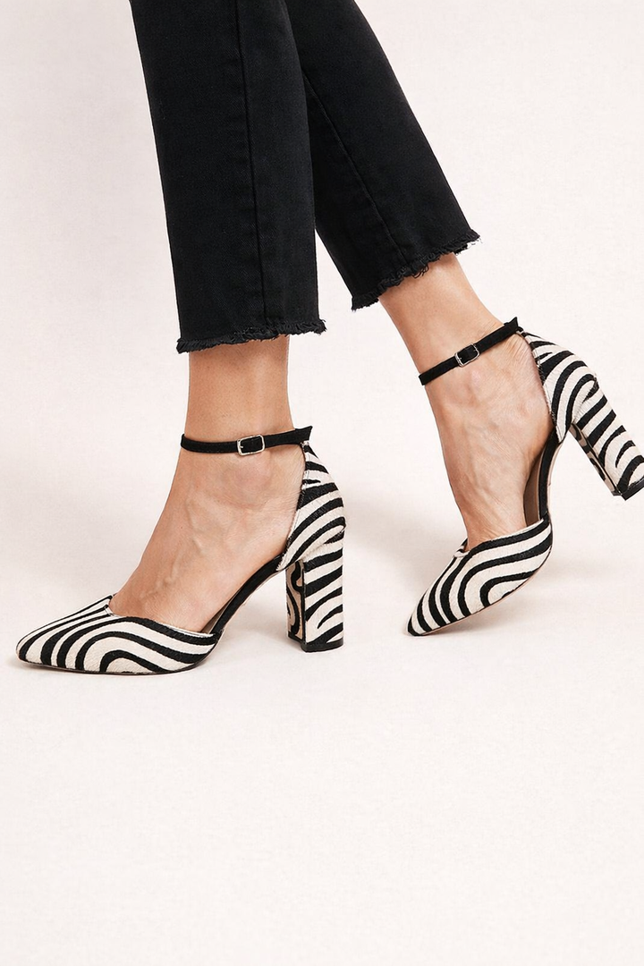 Damesschoenen met zebraprint en enkelbandje - Mayline