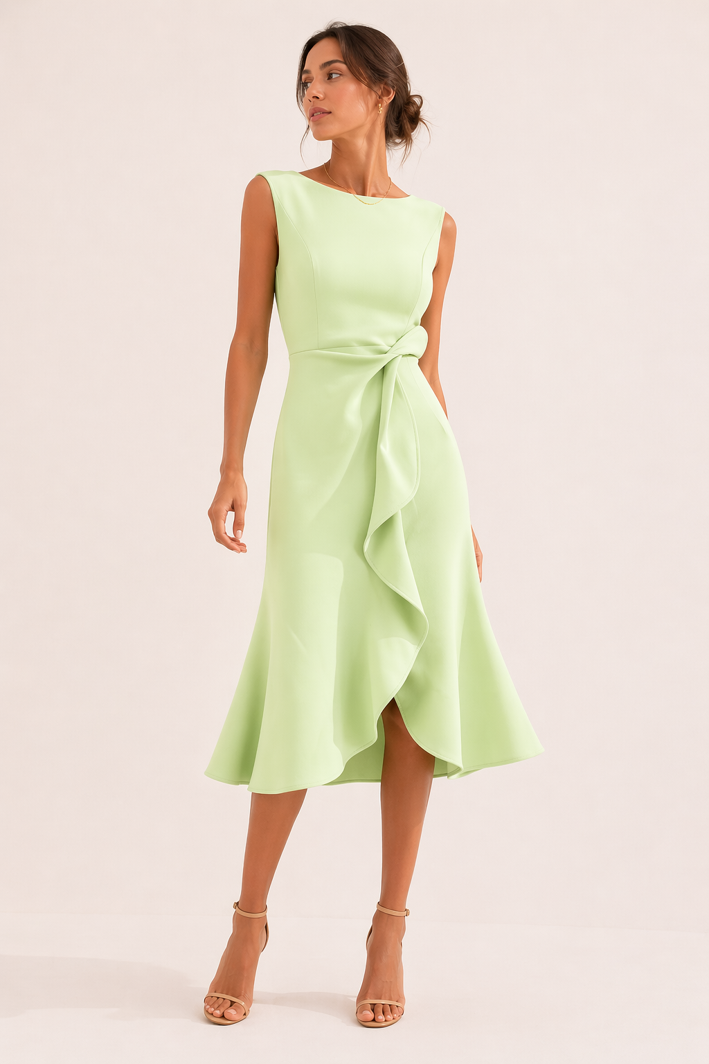 Elegante midi-jurk met split - Mireia