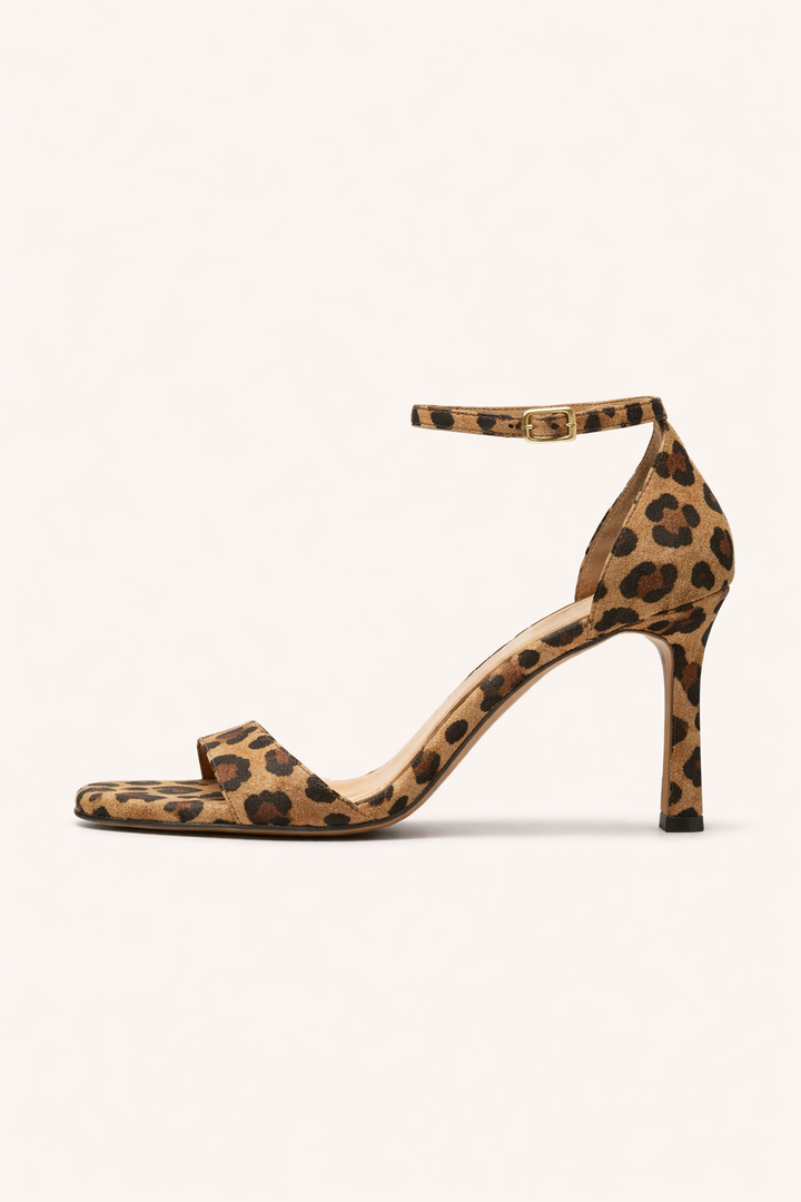 Hoge hak sandalen met luipaardprint - Virelle