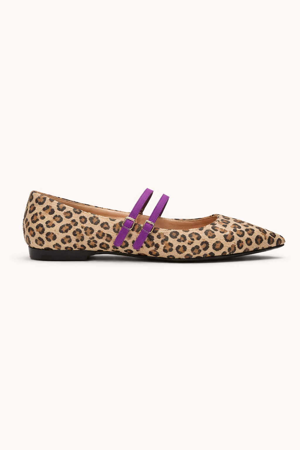 Ballerina's damesballerina met bandjes met luipaardprint - Rivena