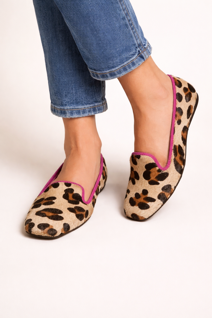 Ballerina platte dierenprint dames ballerina's gesloten slip on - Raveka