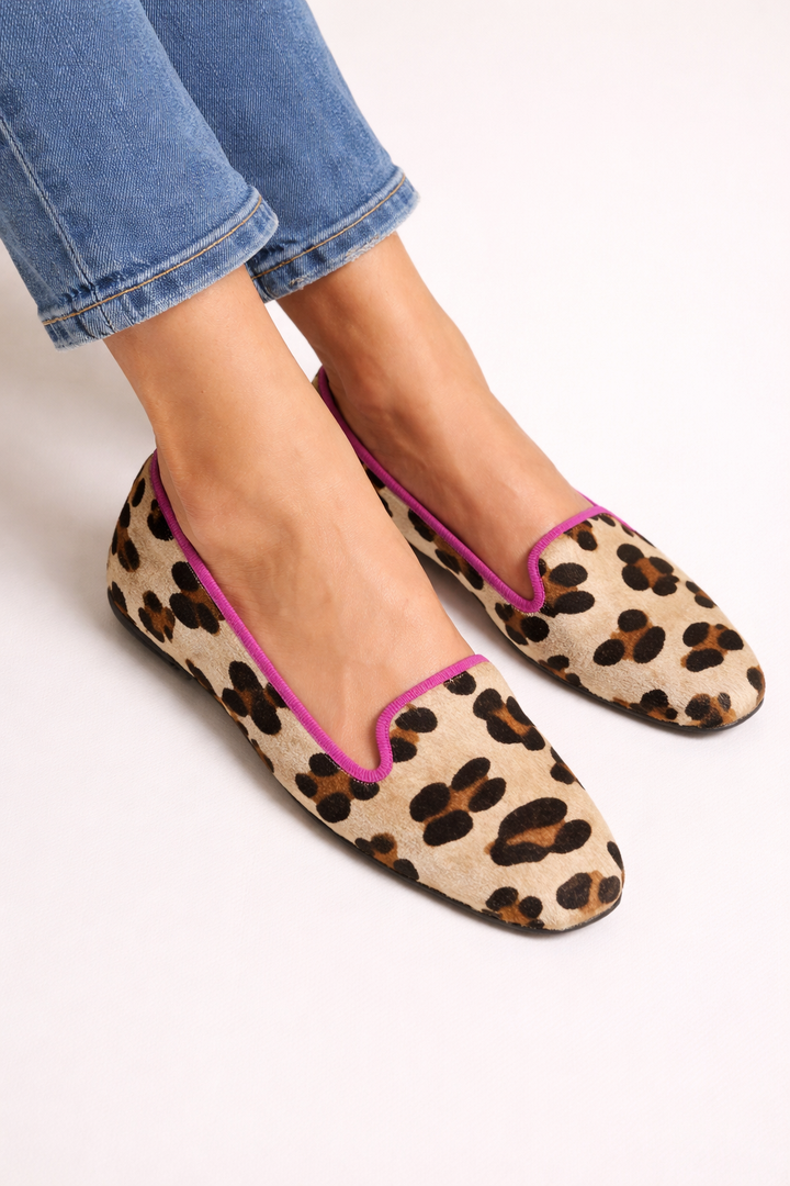Ballerina platte dierenprint dames ballerina's gesloten slip on - Raveka