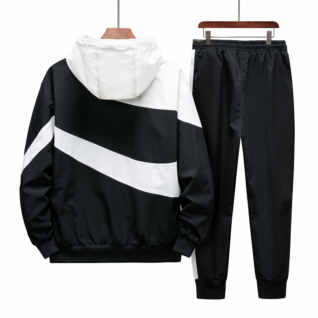 Sportieve set met jack met capuchon en joggerbroek - Larex