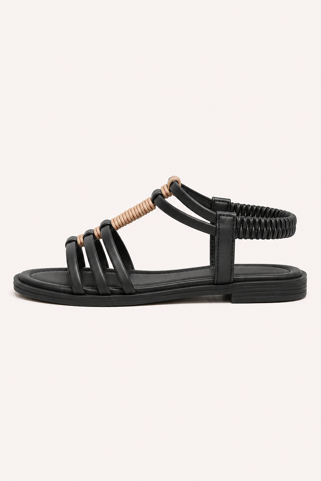 Platte Romeinse sandalen voor dames in boho-stijl met elastische bandjes - Maja