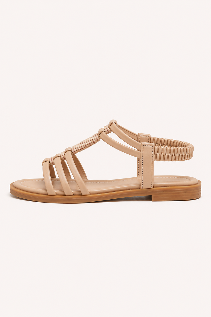 Platte Romeinse sandalen voor dames in boho-stijl met elastische bandjes - Maja