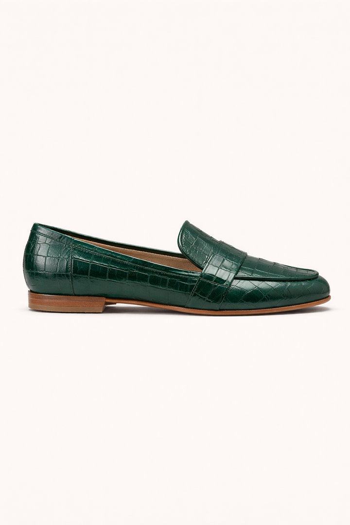 Platte mocassins met gegraveerd leren effect voor dames - Kireth