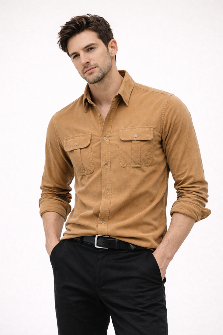Herenoverhemd met lange mouwen en voorzakken - Kelven