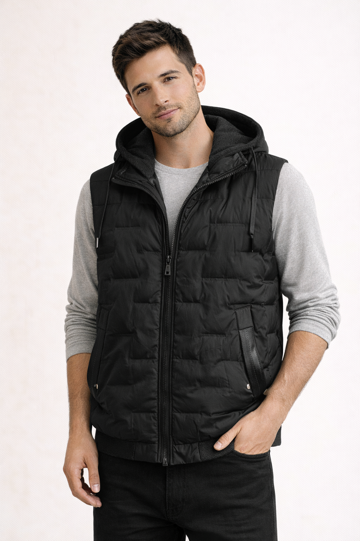 Gewatteerd lichtgewicht gilet met capuchon voor heren - Havel