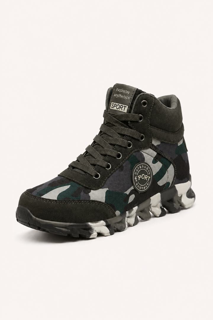 Casual enkellaarsjes voor dames met camouflageprint en halve schacht - Georgina