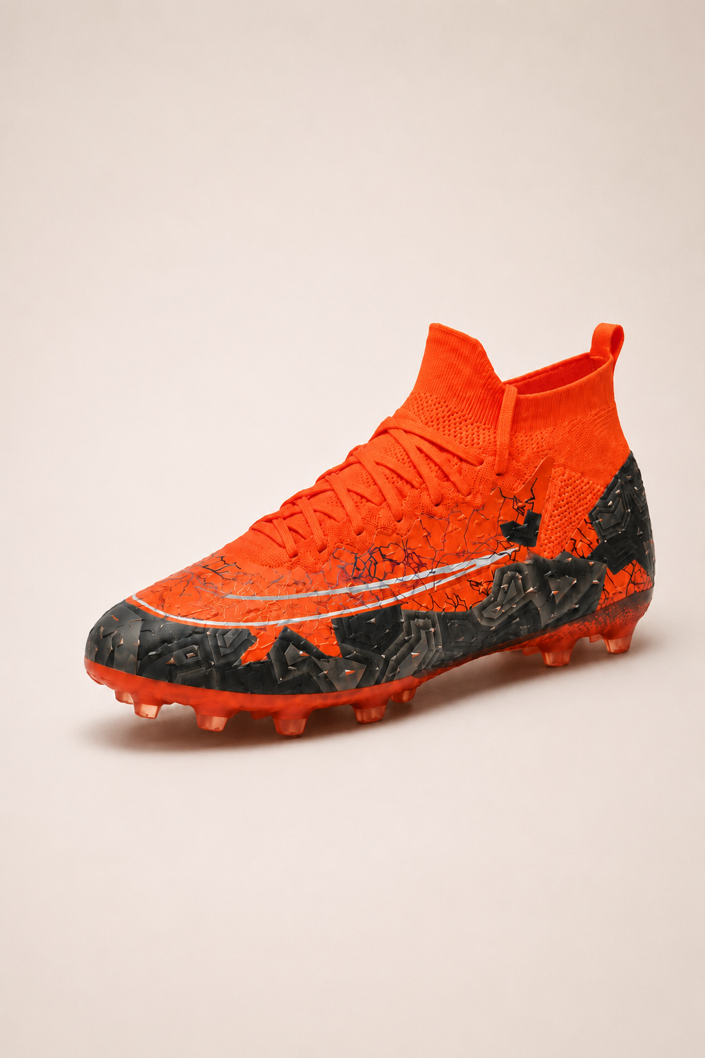 Voetbalschoenen met noppen en elastische kraag, halfhoog model - Leif